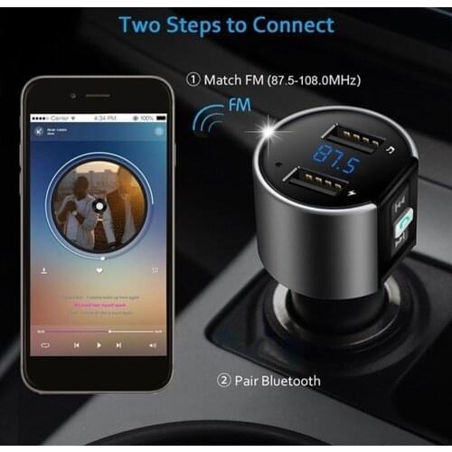 Car Bluetooth MP3 Player Dual USB Radio Modulator FM Transmitter Wireless Bluetooth Car Kit 3.4A USB Charger Auto Accessories