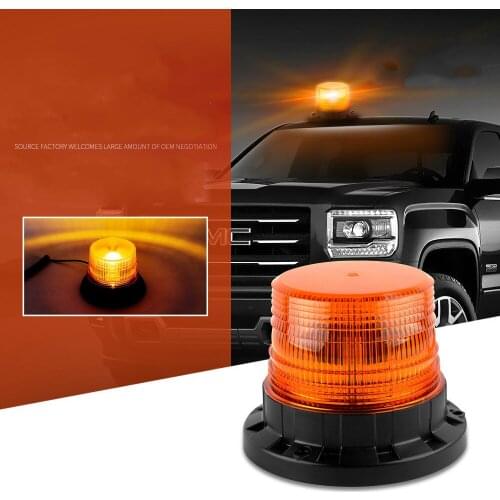 Car LED Yellow Ceiling Light 9-30V School Bus Flash Warning Light Engineering Car Circular Strobe Traffic Lights