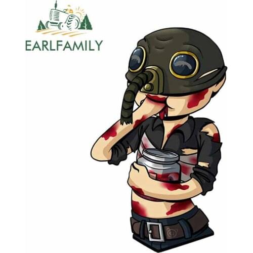EARLFAMILY 13cm x 7.9cm for Female Soldier Eats Occlusion Scratch Bumper Anime Car Sticker Cartoon Decal for Waterproof Bumper