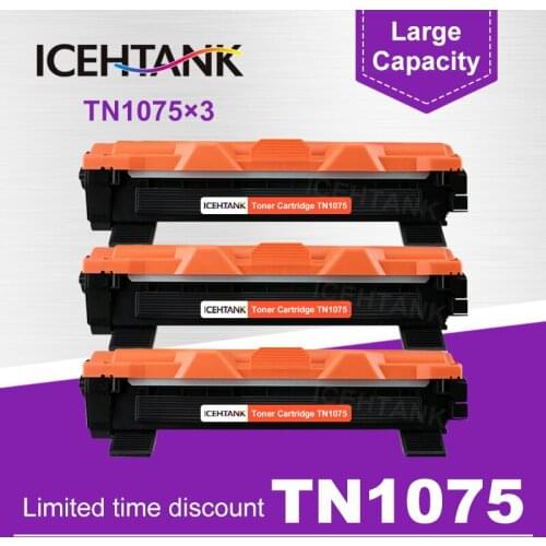 ICEHTANK 3 pcs TN1075 toner cartridge compatible for Brother TN1030 TN1080 TN1060 TN1070 HL-1110 1210 MFC-1810 DCP-1510 1610W