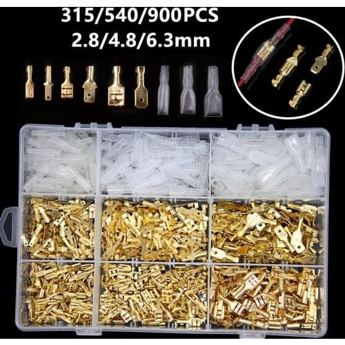 315/450/900PCS 2.8/4.8/6.3mm Crimp Terminals Insulated Seal Electrical Wire Connectors Crimp Terminal Connector Assortment Kit