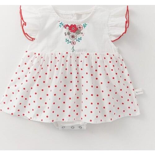 Summer Baby Girl Rompers korea polka dot ruffles lace Sleeveless Newborn Baby Girl Boy Clothes COTTON Baby Girl Outfit One-Piece