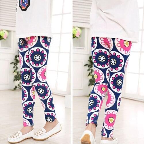 Girls Leggings Children Autumn Winter Clothing Girls Flower Printing Pants Kids Cotton Trousers For 3-8 Years Girls
