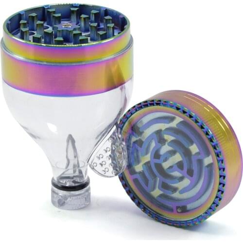 Rainbow Color Metal 3Part 63mm Mill Smoke Spice Muller Grinder Tobacco Herb Spice Crusher Cracker Muller with Cone Roller Maker