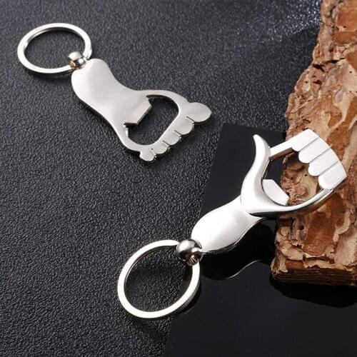 Metal Beer Opener Keychain Creative Thumb Convenient Bottle Opener Keyring Restaurant Beer Metal Tool Wholesale Accessories Gift
