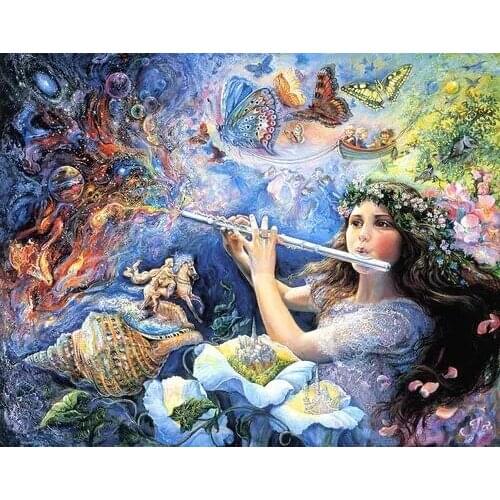 Enchanted Flute Cross Stitch Kits Top Quality Embroidery Needlework DIY Sewing kit 14CT Canvas Unprinted Decor Handmade