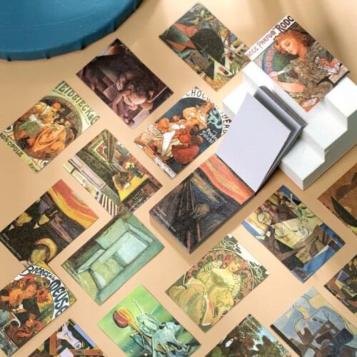 Mohamm 50Pcs Art Exhibition Series DIY Decoration Sticker Creative Scrapbooking Stationary School Supplies