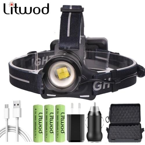 300000lm Powerful Led Hunting Headlamp USB Rechargeable Zoomable Camping Head Lamp Fishing Headlight Flashlight Torch Bulbs