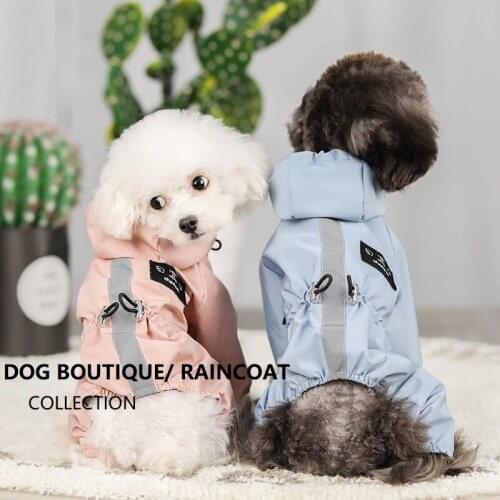 New pet clothes/Dog raincoat all inclusive waterproof hooded four legged Dog Raincoat for Small medium pet