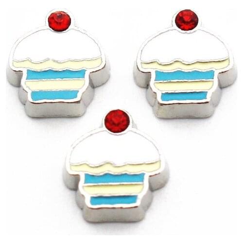 New Arrival 10pcs/Lot Cake Floating Charms Living Glass Memory Locket Jewelry Accessories