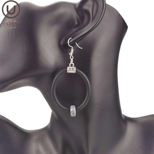 UKEBAY New Rubber Earrings Screw Accessories Women Round Drop Earrings Black Earring Handmade Jewelry Punk Style Festival Gifts