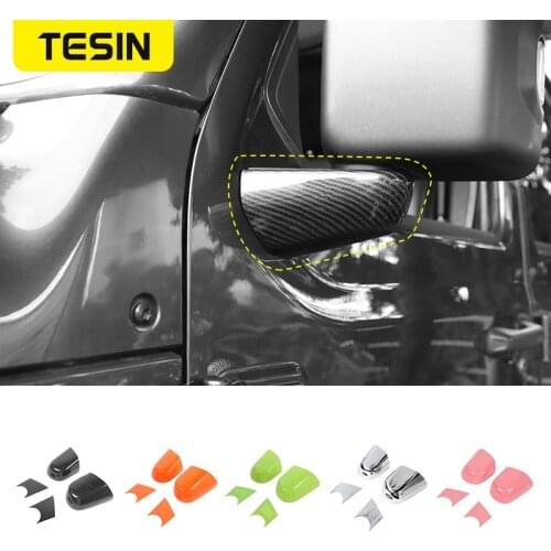 TESIN Car Rearview Mirror Base Shell Decoration Cover Stickers Accessories For Jeep Gladiator JT For Jeep Wrangler JL 2018-2021