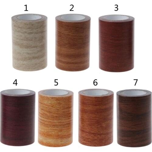 3" X15' Realistic Woodgrain Repair Tape Patch Wood Textured Self Adhesive Tape for Furniture Door Floor Table and Chair