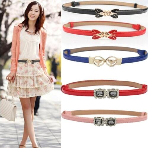 Belt Stretch Button Decorative Dress Simple and Versatile Fashion Casual Belt Womens Thin Belt