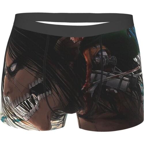 Shingeki No Kyojin Levy Attack On Titan Eren Sci-fi Anime Underpants Homme Panties Man Underwear Shorts Boxer Briefs