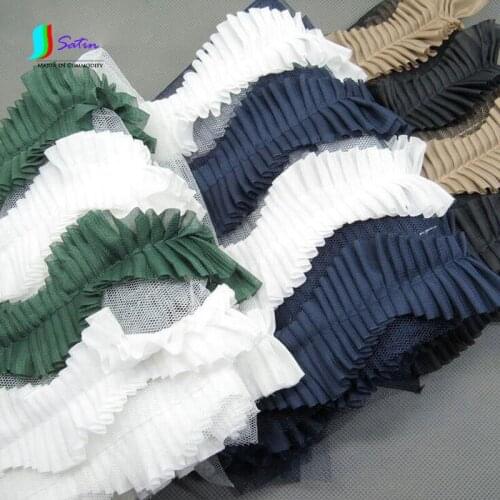 Width 39cm DIY Double Color Four Article S-type Chiffon Clothing Accessory Fabric Yarn Lace Cuff Collar Skirt Lace S047P