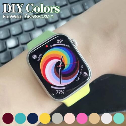 Quality DIY Silicone Strap For Apple Watch 6 5 4 3 SE band 40mm 44mm smartwatch wristband Sport bracelet iWatch serie 38mm 42mm