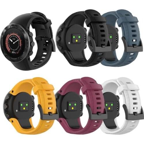 Silicone Replacement Watchband Strap Simplicity Moderate Softness Wearing Comfort for Suunto 5 Watch Band Wrist Bracelet