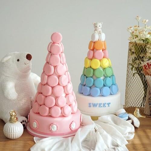 SWEETOGO Artificial Macaroons tower cake fake molds Simulated decorating softwaer for store showcase photography props