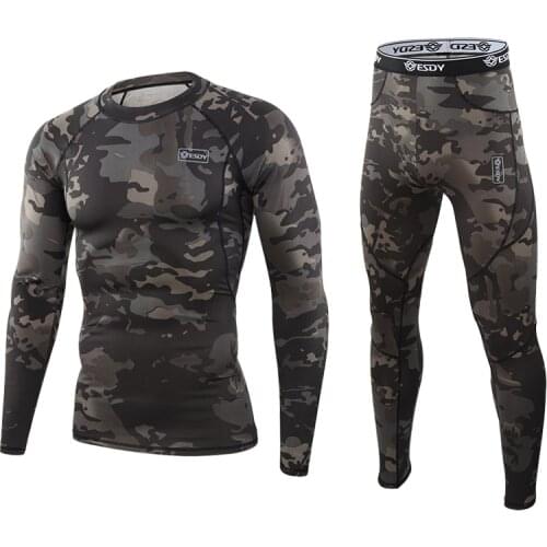 Thermal Underwear mens Camouflage Set Winter Long Johns For Men Sports Compression Long sleeve Shirts+Leggings Tracksuit