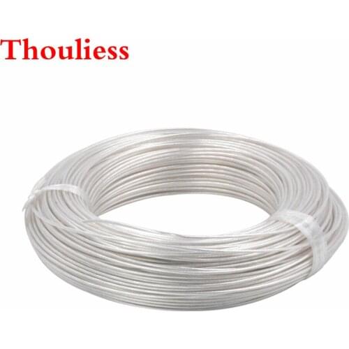 Thouliess Free Shipping 100Meter 0.12mm 0.12square Silver Plated 7N OCC Signal Tefl Wire Cable for DIY Headphone cable