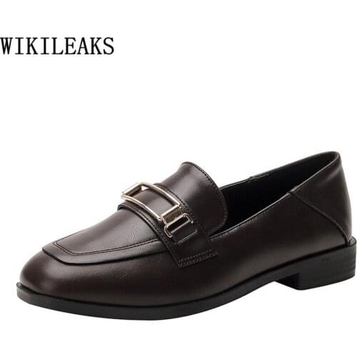 Oxford Shoes for Women Slip on Shoes for Women Leather Casual Lolita Shoes Loafers Women Korean Fashion Low Heels Zapatos Mujer