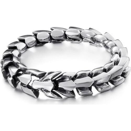 Vintage Viking Punk Bracelet For Men Stainless Steel Fashion Punk Jewelry Hip Hop Street Culture