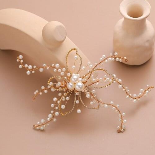 FORSEVEN New Fashion Simulated Pearl Crystal Wedding Party Hair Jewelry Hair Clips Hairpin Hairgrip for Women Girl Bridal Bride