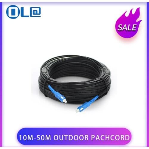 10M-50M FTTH Fiber Optic Drop Cable Outdoor Pachcord SC Simplex SM With Fiber Fast Connector
