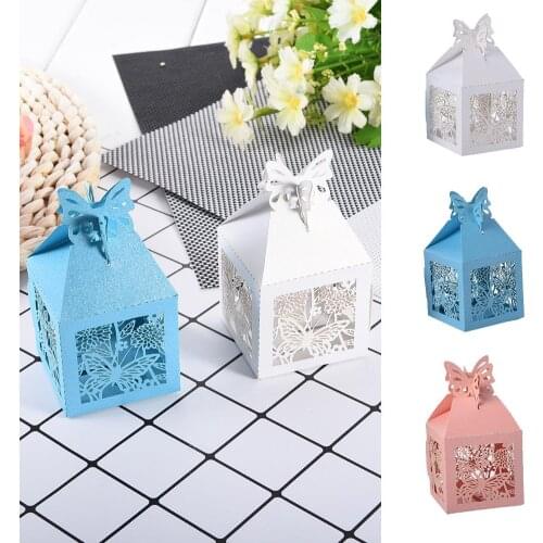 10PCS Laser Cut Hollow Carriage Favors Box Gifts Candy Boxes Baby Shower Wedding Event Party Supplies