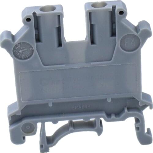 10pcs UK3N gray plastic screw contact Terminal Blocks rail terminal wiring row 2.5 square voltage terminal