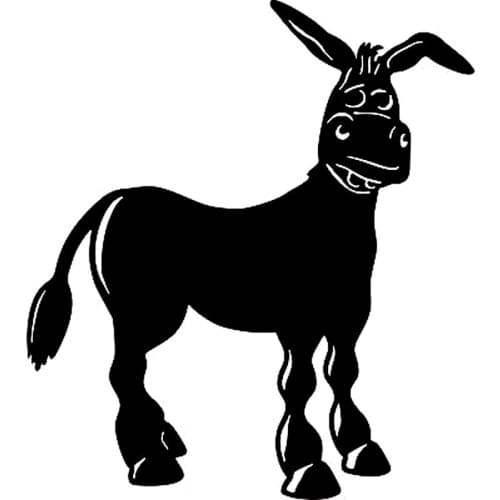 14.8cm*16.6cm Interesting Donkey Vinyl Decal Car Sticker Black Silver Car Accessories S6-2911