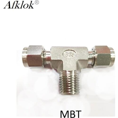 3 Way 16mm 18mm 1/8" 3/16" NPT stainless steel 316 Branch Tee Tube Fittings Connector