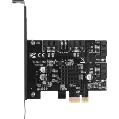 4 Ports SATA 6G PCI Express Controller Card PCI-e To SATA III 3.0 Converter 88SE9215 chip for WINXP/7 /8 WIN10, LINUX, Mac OS