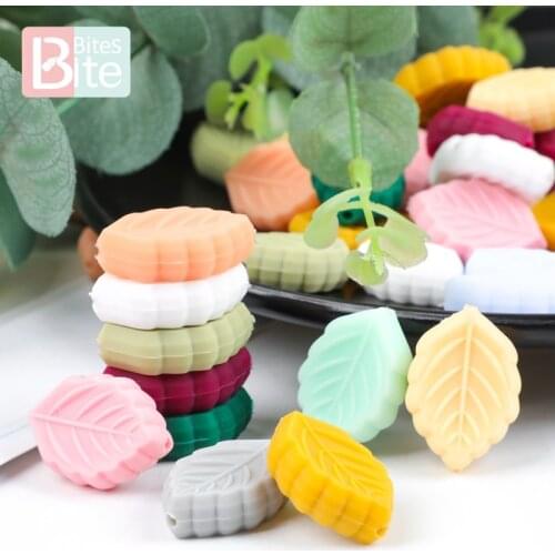 5pc Silicone Beads Leaf Baby Teether Food Grade Silicone Beads Tiny Rod Rodent DIY Nursing Bracelet Pacifier Chain Baby Products