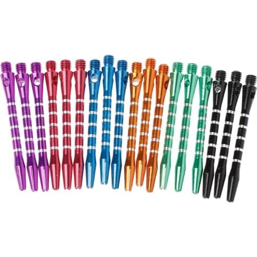 6 Sets/18 Pcs 53mm Aluminum Dart Shafts 6 Colors 2BA Thread Size Medium Length