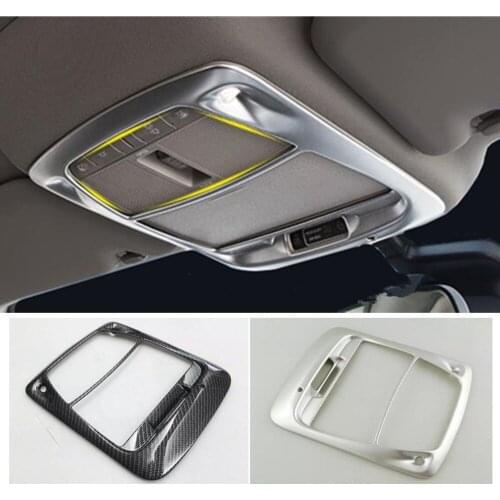 Car ABS Chrome/Carbon Fibre Front Inner Head Read Reading Switch Light Lamp Frame Trim For Renault Kadjar 2016 2017 2018 2019