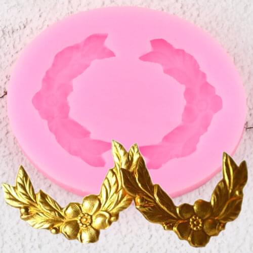 Flower Leaf Border Silicone Mold Leaves DIY Wedding Cake Decorating Tools Cupcake Topper Fondant Mold Candy Clay Chocolate Mould