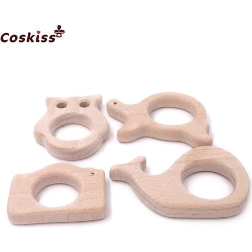 DIY Baby Teether Toys Organic Natural Beech Wooden Camera-Tortoise-Whale-Owl Hand Cut Grasping Toys Baby Wooden Teether Gift