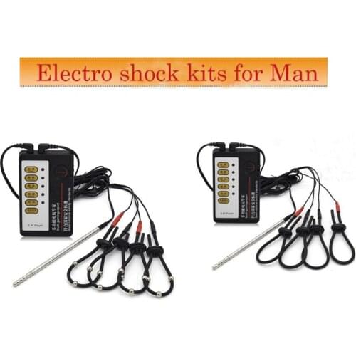 Electro Shock Penis Ring Stimulation Cock Rings With Bead , Electric Shock Penis Catheter Plug Massage Sex Toys For Men
