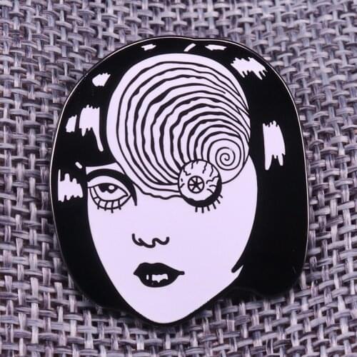 Uzumaki Junji Ito enamel pin gory eyeball brooch Japan horror manga badge weirdo variation accessory