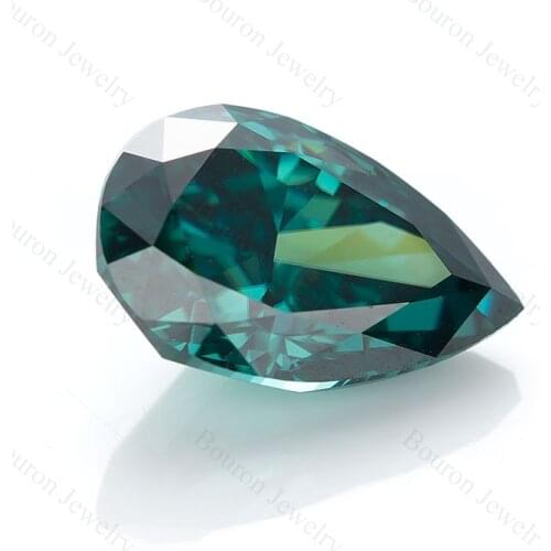 Jewelry Making 8*5.5mm Crushed Ice Pear Vivid Blue White Yellow Green Champagne Loose Moissanite VVS1 GRA Gemstone Available RTS