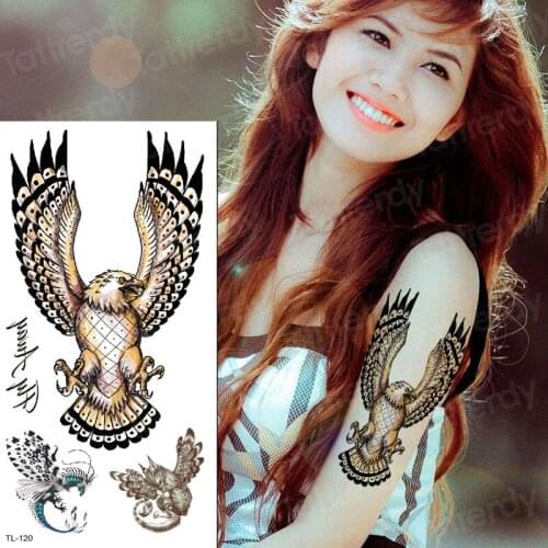 Fake tattoo eagle waterproof temporary tatoo wings remover tatoo animals waterproof tattoo arm back body art tattoos