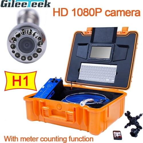 25mm Meter Counting Pipeline Inspection Camera H1 7inch Endoscope Borescope Drain Sewer Camera Video Record System Pipe Camera