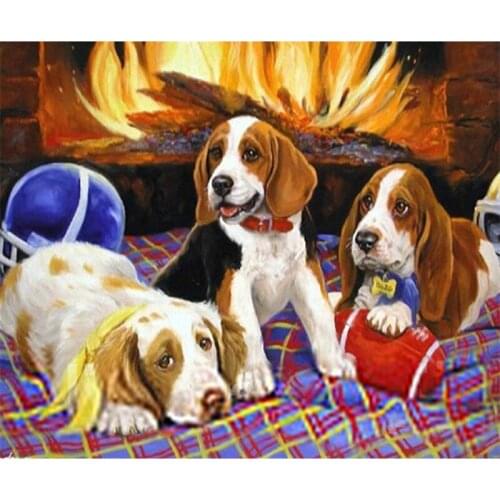 Cute dogs picture handmake Needlework inlay Diy Diamond Painting square Resin Diamond Embroidery Wall Stickers home Decor A5087R