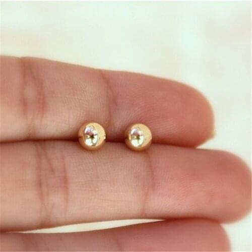 Classic Fashion Jewelry Imitation Gold Ball Earrings Charm Small Round Ball Female Earrings