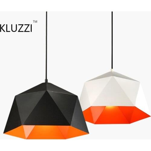 KLUZZI Rhombus Wrought Iron Chandelier Retro Lamp Loft Industrial Hanging Light Home Decor Ceiling Pendant Lamp Restaurant Bar