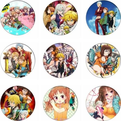 The Seven Deadly Sins Cosplay Badges Meliodas Brooch Icon Elizabeth Liones Collection Bag Breastpin for Backpacks Clothing