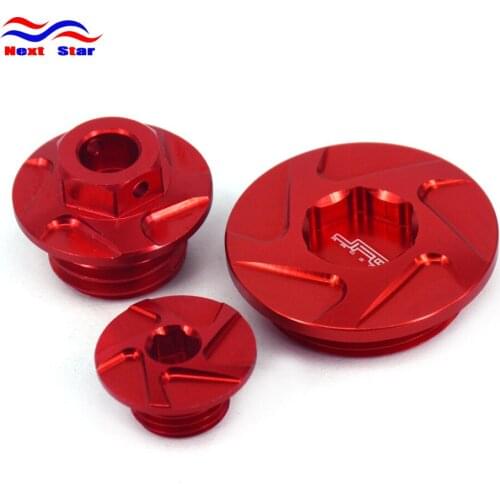 Motorcycle Red Engine Timing Oil Plug Set For HONDA CRF150R 2007-2020 CRF250R 2010-2017 CRF450R 2002-2016 CRF450X 2005-2017