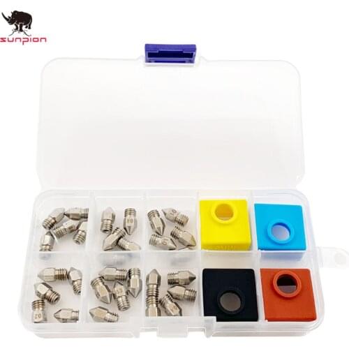 3D Printer MK8 stainless steel set M6 Nozzle 0.2/0.3/0.4/0.6/0.8/1mm Extruder Print Head For 1.75mm Fliament 3D printer parts